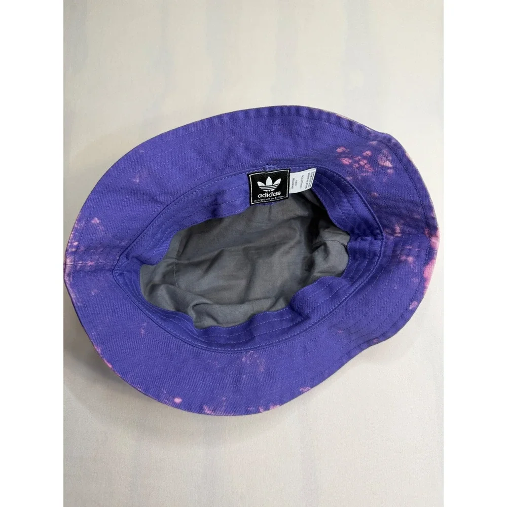 Adidas Originals Purple Tie Dye Bucket Hat Trefoil Logo OSFA Cotton Streetwear